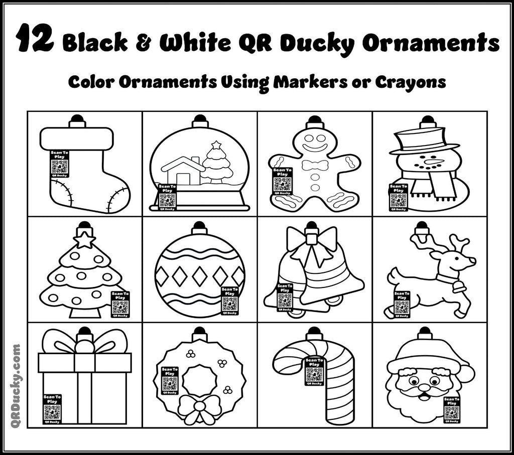 QR Ducky Chistmas Ornaments